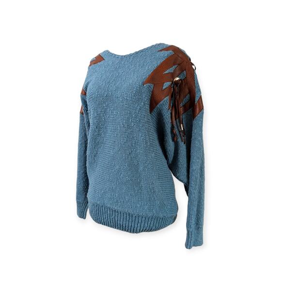 80s Western Applique Kimono sleeve sweater - Picture 1 of 9